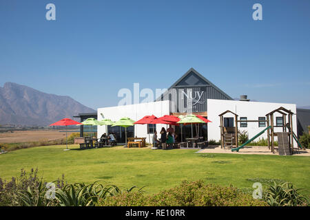 Nuy Restaurant sur la Colline et Winery entre Worcester et Robertson, Breede River Valley, Western Cape Winelands, Afrique du Sud Banque D'Images