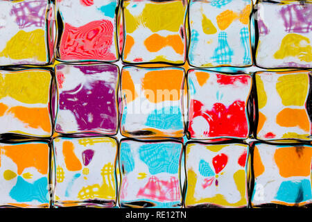 Image colorée déformé dans blocs carrés Banque D'Images
