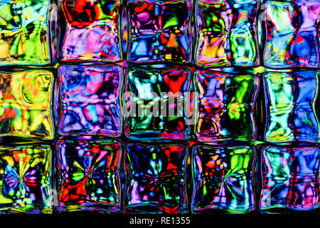 Image colorée déformé dans blocs carrés Banque D'Images