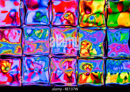 Image colorée déformé dans blocs carrés Banque D'Images