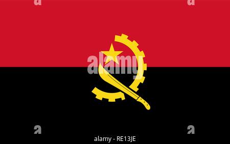 Drapeau de l'Angola d'illustration vectorielle Illustration de Vecteur