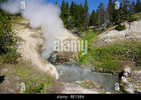 La bouche du Dragon Springs, Parc National de Yellowstone Banque D'Images