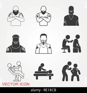 Logo Icône Body Tattoo, illustration, symbole vecteur pour la conception Illustration de Vecteur