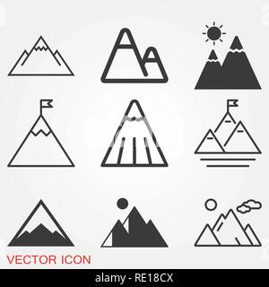 L'icône de la montagne, de l'illustration du logo, symbole vecteur pour la conception Illustration de Vecteur