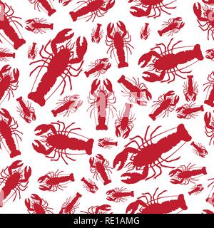 Vecteur de homard rouge transparente répéter pour toute utilisation sur fond blanc Illustration de Vecteur