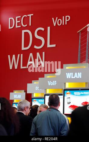 Ordinateur et il salon Cebit, Hanovre Messe, le parc des expositions, Hanovre, Basse-Saxe Banque D'Images