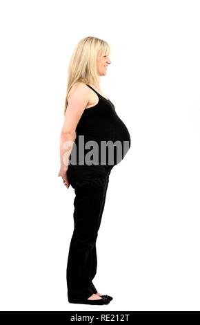 Femme enceinte, 9 mois Banque D'Images