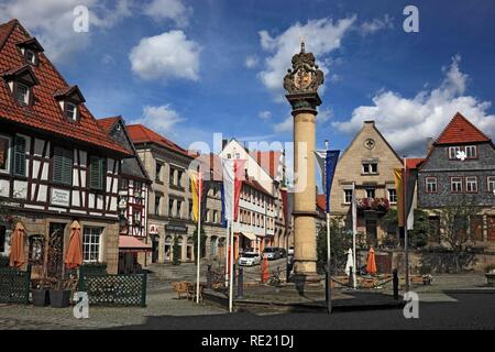 Place du marché, Kronach, Haute-Franconie, Bavière Banque D'Images