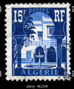 Timbre poste d'Algérie dans le musée d'ardo série émise en 1954 Banque D'Images