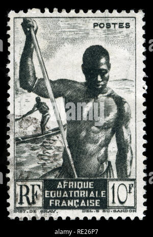 Timbre-poste de l'Afrique équatoriale française publié en 1947 Banque D'Images