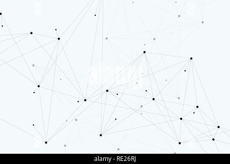 Abstract background plexus connectés avec lignes et points. Effet géométrique Plexus Big data avec des composés. Plexus, un minimum de lignes de tableau. La visualisation de données numériques. Vector illustration Illustration de Vecteur