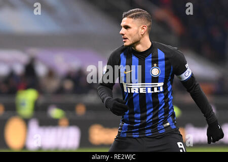 Foto Claudio Grassi/LaPresse 19 gennaio 2019 Milano (Mi) Italia sport calcio vs Inter Sassuolo - Campionato di Calcio Serie A TIM 2018/2019 - stadio Giuseppe Meazza. Nella foto : Mauro Icardi (# 9) Photo Inter Claudio Grassi/LaPresse 19 janvier 2019 Milan (MI) Italy sport soccer FC Internazionale Milan vs US Sassuolo - championnat de football italien Serie A Ligue TIM 2018/2019 - stade Giuseppe Meazza. Dans le pic : Mauro Icardi (# 9 Inter) Banque D'Images