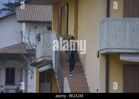 Foto LaPresse/Tiziano Manzoni 19/01//2018 Bergame, ItaliaCronaca uccisa Mamma di Gorlago, c'&# xe8 ; una donna indagata nella foto : la sorella di Stefano Del Bello, marito della vittima ( cognata ) Banque D'Images