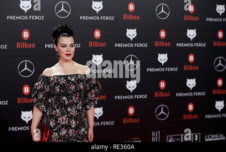 Bilbao, Espagne. 19Th Jul 2019. Debi Mazar assiste au tapis rouge lors de la Feroz 2019 Prix à l'Arène de Bilbao le 19 janvier 2019 à Bilbao, en Espagne. (Photo by Ion Alcoba / Cordon Press) Credit : CORDON PRESS/Alamy Live News Banque D'Images