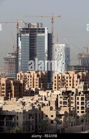 Le centre-ville de Dubaï, aux Émirats arabes unis, Moyen Orient Banque D'Images