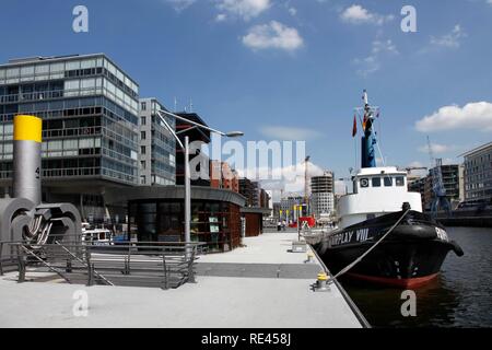 Quartier Hafencity, nouveau quartier moderne, sur l'Elbe, dans l'ancienne zone des docks, Hambourg Banque D'Images