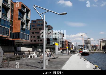 Quartier Hafencity, nouveau quartier moderne, sur l'Elbe, dans l'ancienne zone des docks, Hambourg Banque D'Images