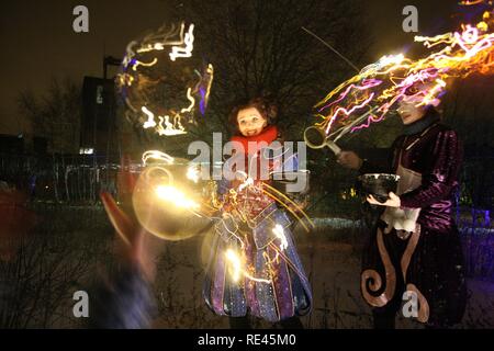 Des contes d'hiver, événement d'art avec de nombreux acteurs et artistes, une partie de l'GlueckAuf2010 festival culturel au début de Banque D'Images