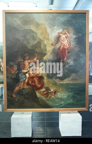 L'hiver - Aeolus supplie Juno pour détruire la flotte de l'Eneas, 1856 - 1863, Eugène Delacroix, huile sur toile, MASP, Sao Paulo, Brésil Banque D'Images