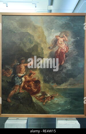 L'hiver - Aeolus supplie Juno pour détruire la flotte de l'Eneas, 1856 - 1863, Eugène Delacroix, huile sur toile, MASP, Sao Paulo, Brésil Banque D'Images