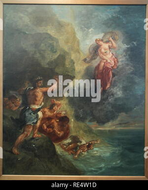 L'hiver - Aeolus supplie Juno pour détruire la flotte de l'Eneas, 1856 - 1863, Eugène Delacroix, huile sur toile, MASP, Sao Paulo, Brésil Banque D'Images