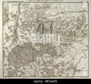 Carte de Napoléon. Hohenlinden bataille carte. Bataille de Hohenlinden (3 décembre 1800), pendant les guerres de la Révolution française. La victoire des troupes françaises, sous la direction de Jean Victor Marie Moreau, contre les autrichiens et bavarois dirigée par l'Archiduc Jean d'Autriche. Atlas de l'Histoire du Consulat et de l'Empire. Histoire du Consulat et l'Empire de la France sous Napoléon par Marie Joseph Louis Adolphe Thiers (1797-1877). Dessins par Dufour et gravures par Dyonnet. Édité à Paris, 1864. Banque D'Images