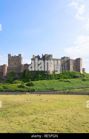 Le sud-ouest du château de Bamburgh, visage, Bamburgh Northumberland, England, United Kingdom Banque D'Images