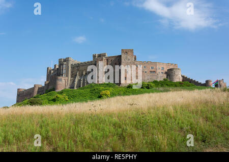 Le sud-ouest du château de Bamburgh, visage, Bamburgh Northumberland, England, United Kingdom Banque D'Images