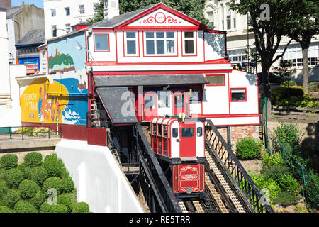 Tramway Central victorien, Marine Parade, St Nicholas Cliff, Scarborough, North Yorkshire, England, United Kingdom Banque D'Images