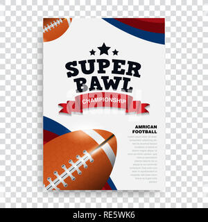 Poster le football américain , Modèle de brochure et de bannière, vecteur conception super Bowl, rugby sport Banque D'Images