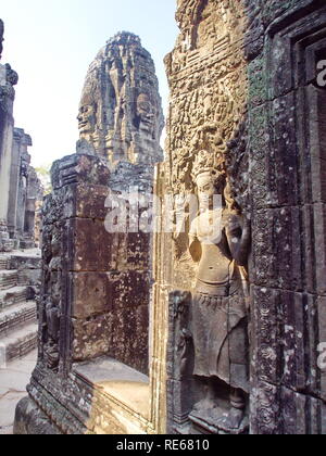 Visages du Bayon temple à l'Angkor au Cambodge, Phnom Penh City en 2012 , 9 Décembre Banque D'Images