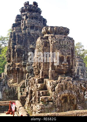 Visages du Bayon temple à l'Angkor au Cambodge, Phnom Penh City en 2012 , 9 Décembre Banque D'Images