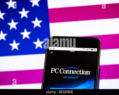 Kiev, Ukraine. 20 Jan, 2019. Connexion PC vu le logo affiché sur un téléphone intelligent. Crédit : Igor Golovniov SOPA/Images/ZUMA/Alamy Fil Live News Banque D'Images