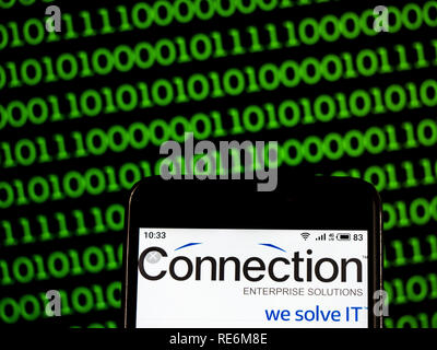 Kiev, Ukraine. 20 Jan, 2019. Connexion PC vu le logo affiché sur un téléphone intelligent. Crédit : Igor Golovniov SOPA/Images/ZUMA/Alamy Fil Live News Banque D'Images