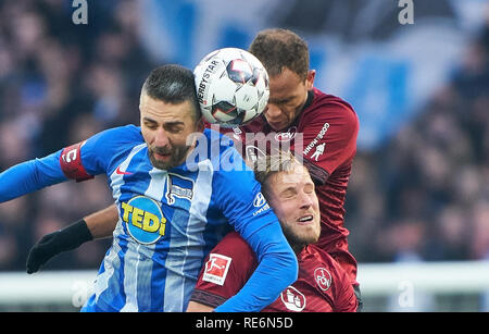 Nuremberg, Allemagne. 20 Jan, 2019. 1.FC NUEREMBERG - Hertha BSC Berlin 1-3 - DFL RÈGLEMENT INTERDIT TOUTE UTILISATION DES PHOTOGRAPHIES comme des séquences d'images et/ou quasi-vidéo - 1.ligue de soccer allemande à Nuremberg, Allemagne, Janvier 20, 2019, 18 Saison 2018/2019 journée, Nürnberg, Crédit : Peter Schatz/Alamy Live News Banque D'Images