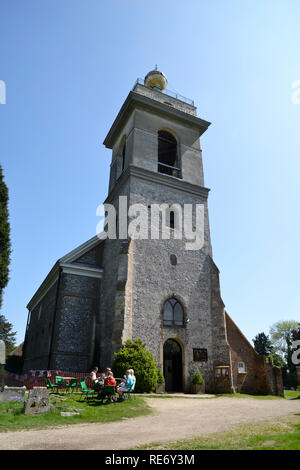 Le clocher de l'église Saint-Laurent, West Wycombe, Buckinghamshire, Royaume-Uni. Chilterns. Paysage. Banque D'Images