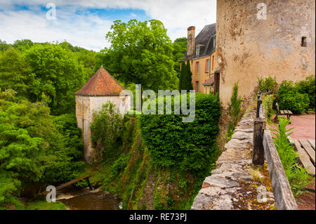 La France, de l'Indre (36), la Creuse, le château de Gargilesse Banque D'Images