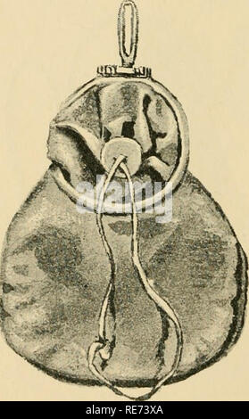 . Coulant et la fauconnerie. La fauconnerie ; chasse ; CHR 1892 ; PRO Stewardson Way, justesse (donateur). La fauconnerie illustré ci-dessous. Il est généralement porté autour de la taille sur le cheval- retour, ou, s'il est utilisé sur,pied, sur l'épaule. De nombreux fauconniers utiliser la voix librement lorsque la formation ou exer- cising leurs faucons. La tradition est en faveur de la pratique, et il semble avoir été en usage à l'époque de Shakespeare, ou il n'aurait pas fait s'exclamer : Juliette- Hist ! Romeo, hist ! O ! Pour une voix de M. Falconer pour attirer ce tassel-doux et inversement. Romeo aiidJuliet, Acte II. Sc. ii. mais nous avons des doutes quant à l'efficacité de la pratique. A s Banque D'Images