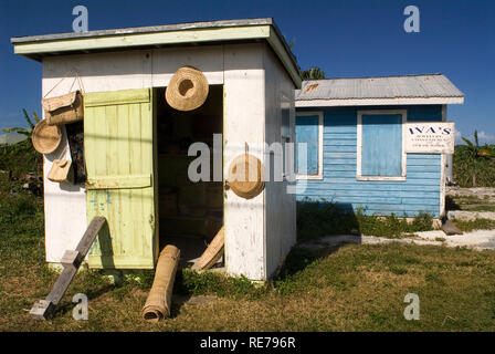 Atelier d'artisanat Iva Thompson, New Bight, Cat Island. Bahamas. Banque D'Images