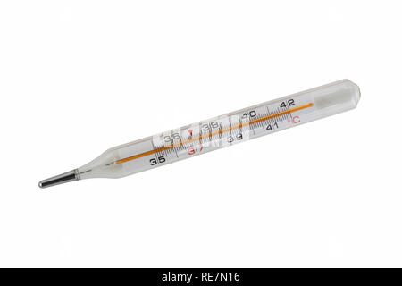 Thermomètre isolé sur fond blanc Banque D'Images