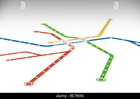 Carte du métro ou métro résumé modèle. Illustration de Vecteur