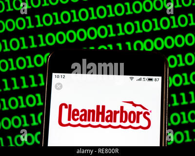 Clean Harbors gestion des déchets logo de l'entreprise vu affichée sur smart phone Banque D'Images