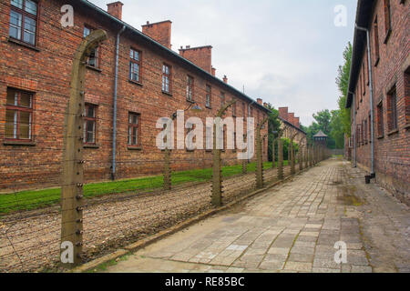Le camp de concentration d'Auschwitz en Pologne Banque D'Images