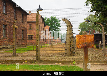 Le camp de concentration d'Auschwitz en Pologne Banque D'Images