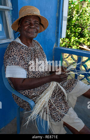 Artisan Local, Arthur's Town, Cat Island. Bahamas Banque D'Images