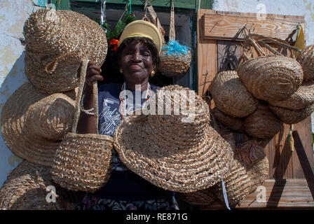 Artisan Local, Arthur's Town, Cat Island. Bahamas Banque D'Images