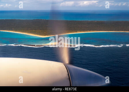 Appareils survolant l'île de Cat Island. La Cat Island vu à partir d'un petit avion aube pour Cat Island Bahamas Banque D'Images