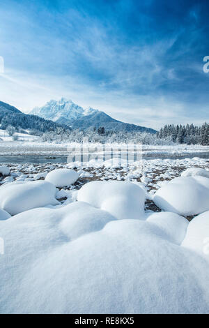 Zelenci Le printemps en hiver, Slovénie Banque D'Images
