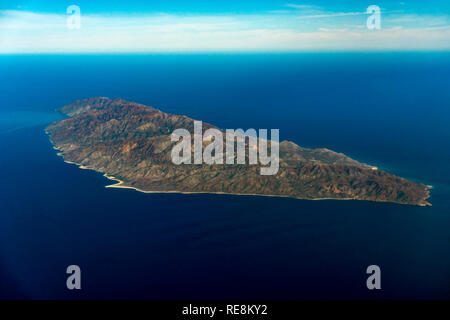 Cerralvo île Jacques Cousteau Mexico Baja California Sur vue aérienne paysage panorama Banque D'Images