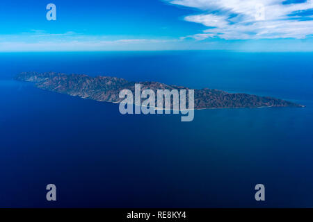 Cerralvo île Jacques Cousteau Mexico Baja California Sur vue aérienne paysage panorama Banque D'Images